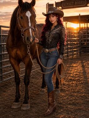 Circle G Brown Embroidered Cowboy Boots for women